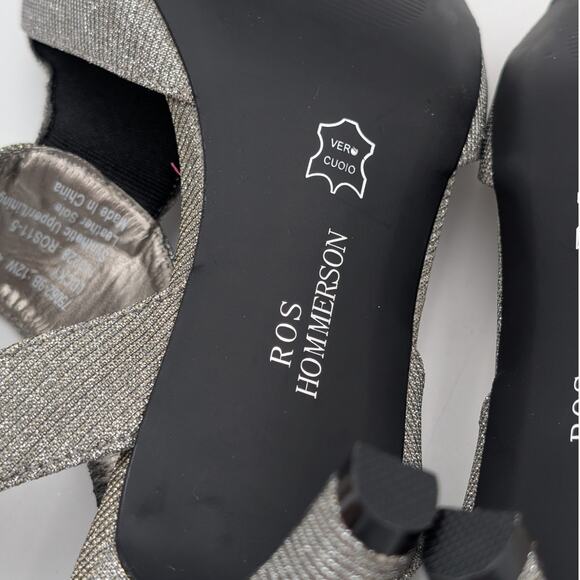 Ros Hommerson Silver Slingback Heels with Kitten Heel - Picture 10 of 13